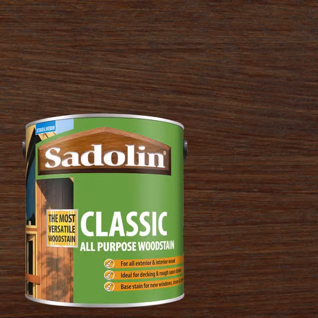 Sadolin Classic All Purpose Woodstain, Walnut, Matt, 5 l