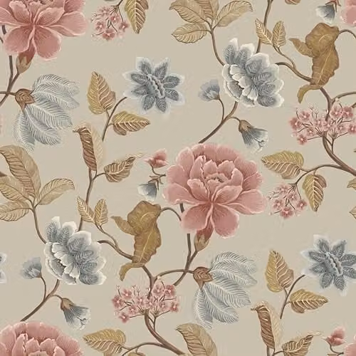 Grandeco Celica Camilla Floral Trail Textured Wallpaper, Grey and Multicolour