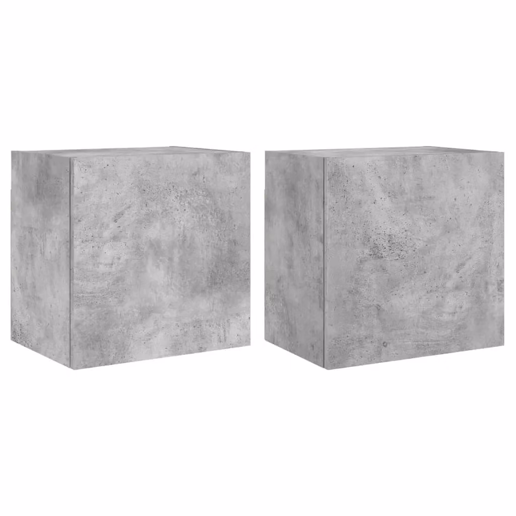 Berkfield Home 2-Piece TV Wall Cabinets in Concrete Grey, W/D/H: 40.5 x 30 x 40.5 cm – 2