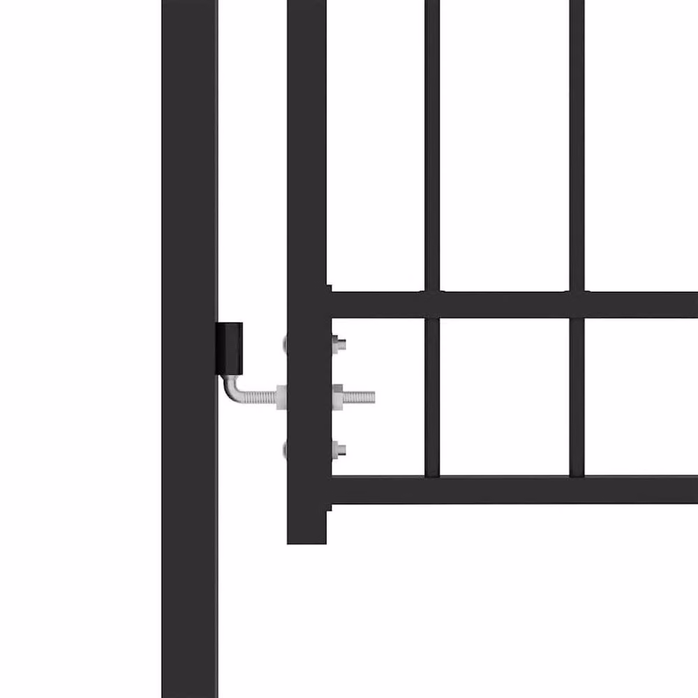 Berkfield Home Black Steel Spiked Swing Fence Gate W/H: 100 x 100 cm – 3