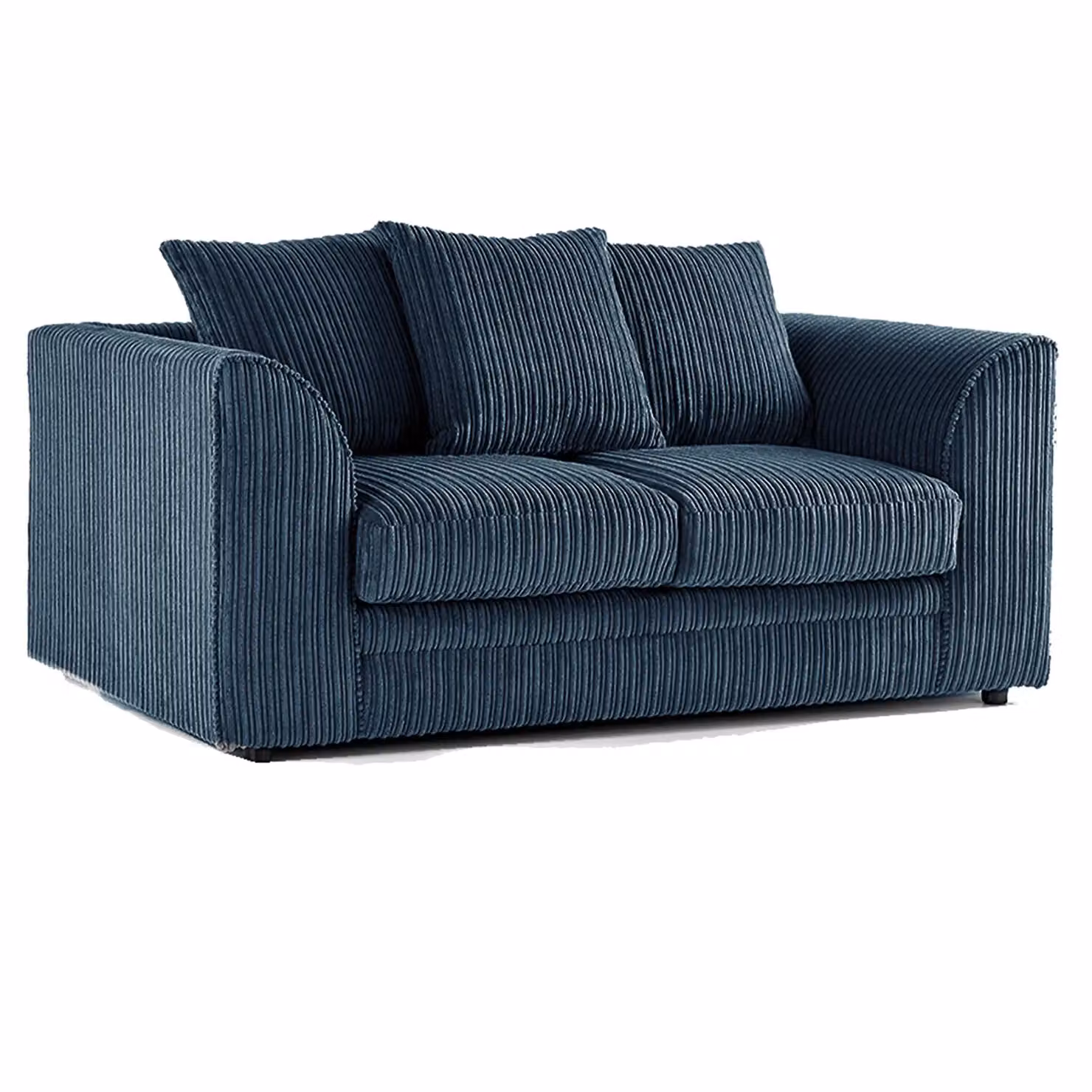 Furnishings For Less UK Luxor 3 Piece Fabric Sofa Suite in Navy Blue with Scatter Back and Armrests – 2