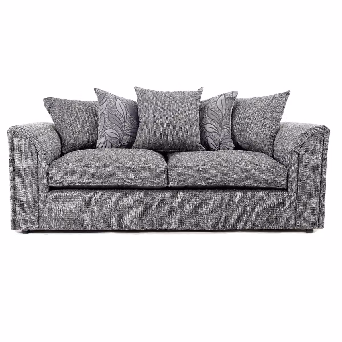 Furnishings For Less UK Byron Dundee Chenille Fabric 3 Seater Sofa in Grey with Scatter Cushions and Removable Covers – 2