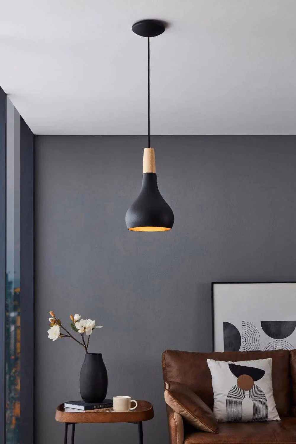 Eglo Sabinar IP20 Black Metal Industrial Suspended Pendant Light – 2