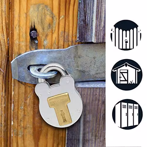 Master Lock Vintage Design Steel Padlock in Grey and Silver, W/D/H: 8.7 x 5 x 1.3 cm – 2