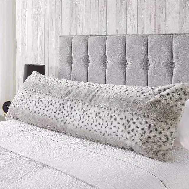 Huggleland Teddy Bolster Pillow Support Cushion in Brown and Grey
