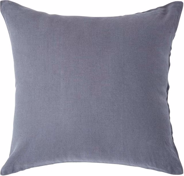Homescapes Linen and Combed Cotton Pillowcase in Grey, W/H: 80 x 40 cm