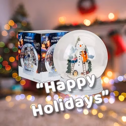 VFM e-Store Christmas Snowman Light Up Blower Snow Globe in White, W/D/H: 25 x 21 x 25 cm – 4