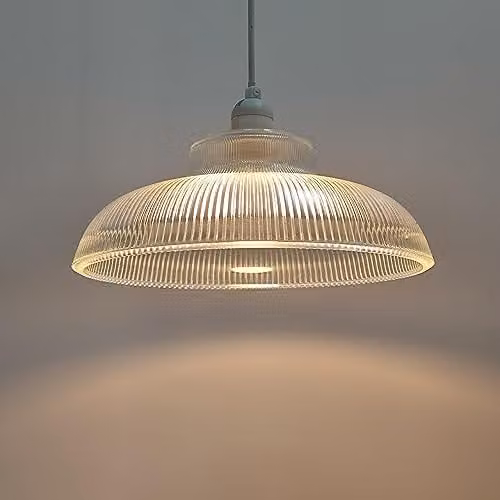 CGC Lighting Jacinta Modern Transparent Glass Dome Lampshade with Reducer Ring W/D/H: 30 x 30 x 12 cm