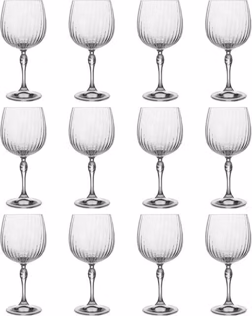 Bormioli Rocco America 20s Striped Gin and Tonic Cocktail Glasses, Transparent, 745 ml, Pack of 12