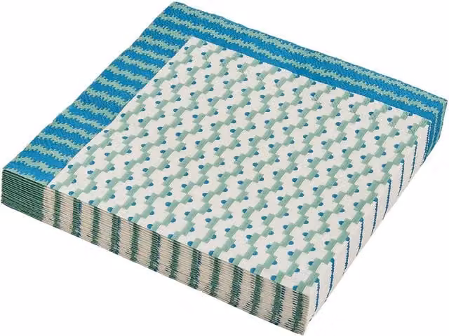 Land & Shore Anie Paper Napkins, Green and Multicolour