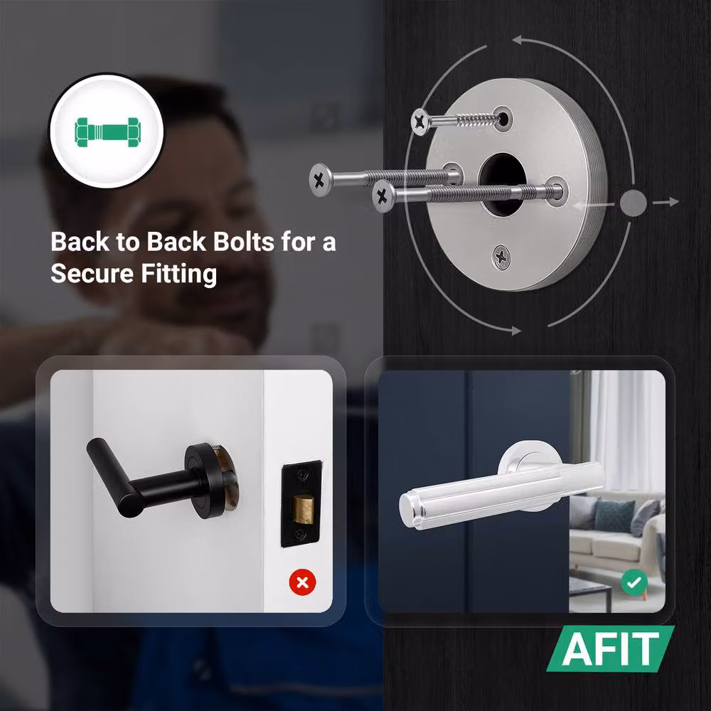 AFIT Polished Chrome Aluminium Door Handle and Latch Set in Silver – 3
