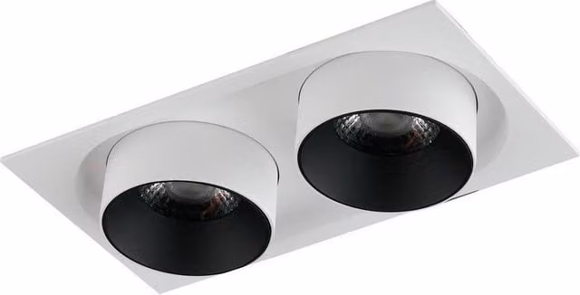 Netlighting Outsider Integrated LED Adjustable Twin Recessed Downlight, White, 3000K Warm White