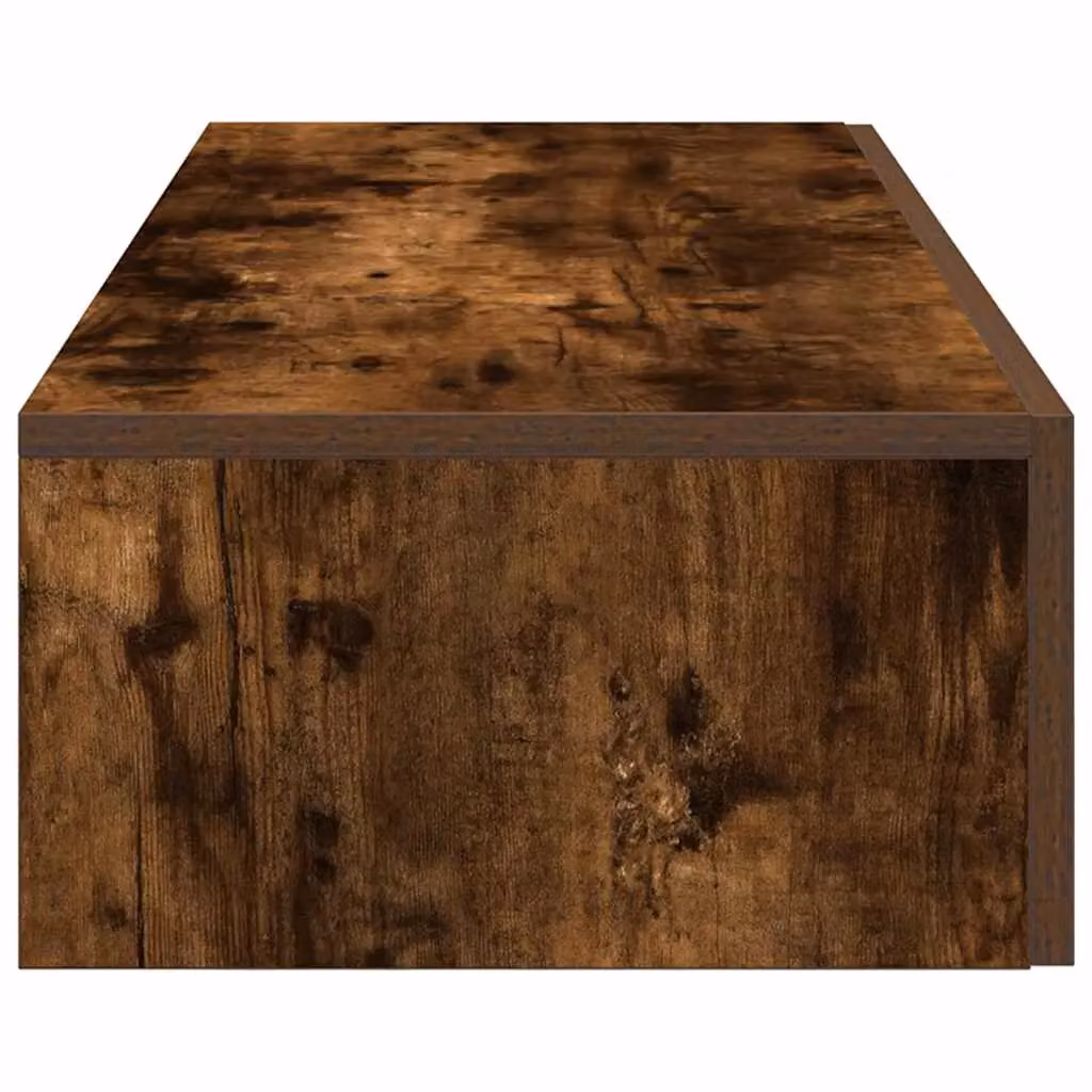 Berkfield Home Wall Shelf with Drawers in Smoked Oak Brown, W/D/H: 100 x 36 x 19 cm – 3