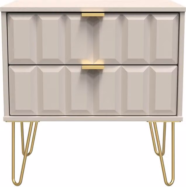 Ready Assembled 2 U Metro 2 Drawer Side Table in Taupe