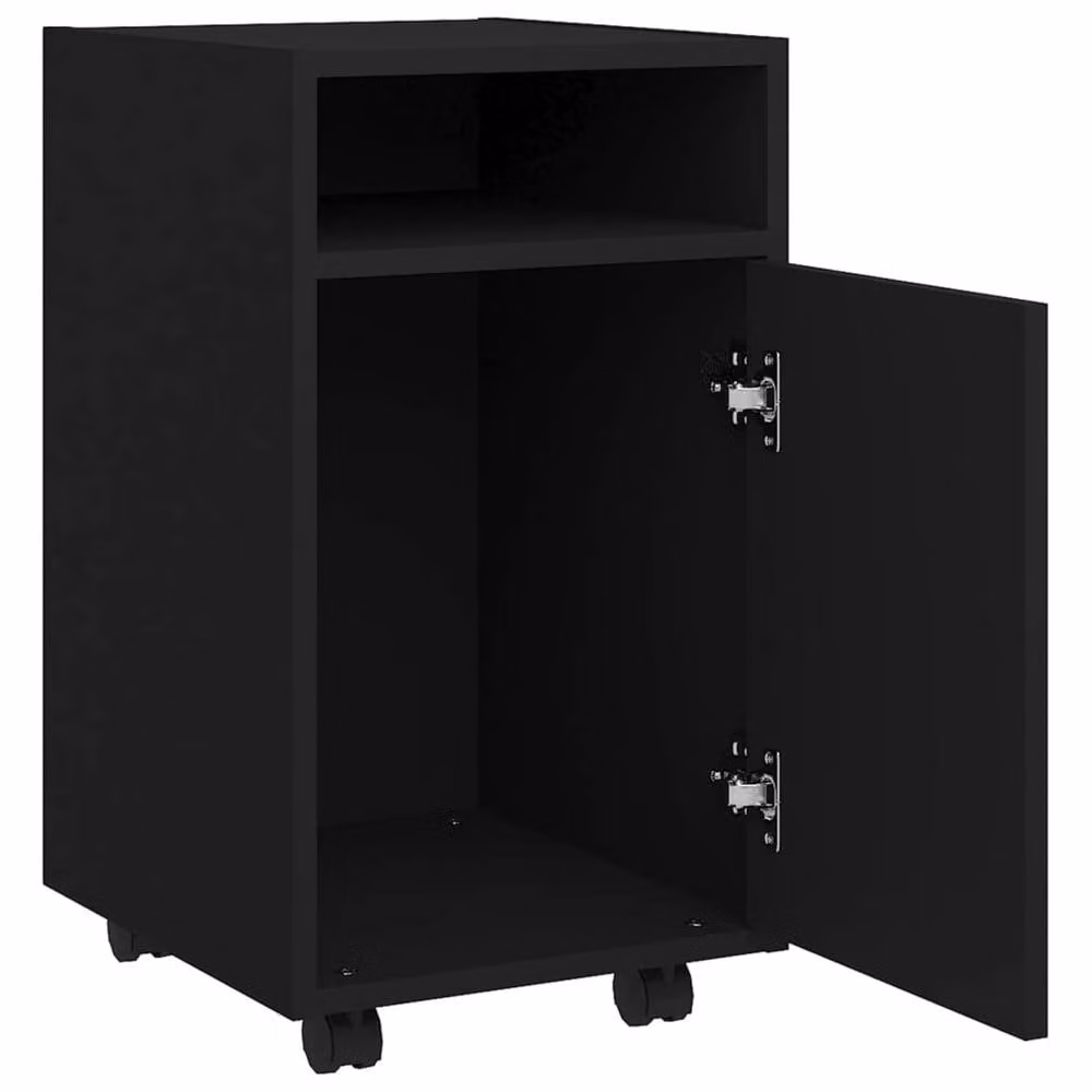 Berkfield Home Side Cabinet with Wheels in Black, W/D/H: 33 x 38 x 60 cm – 4