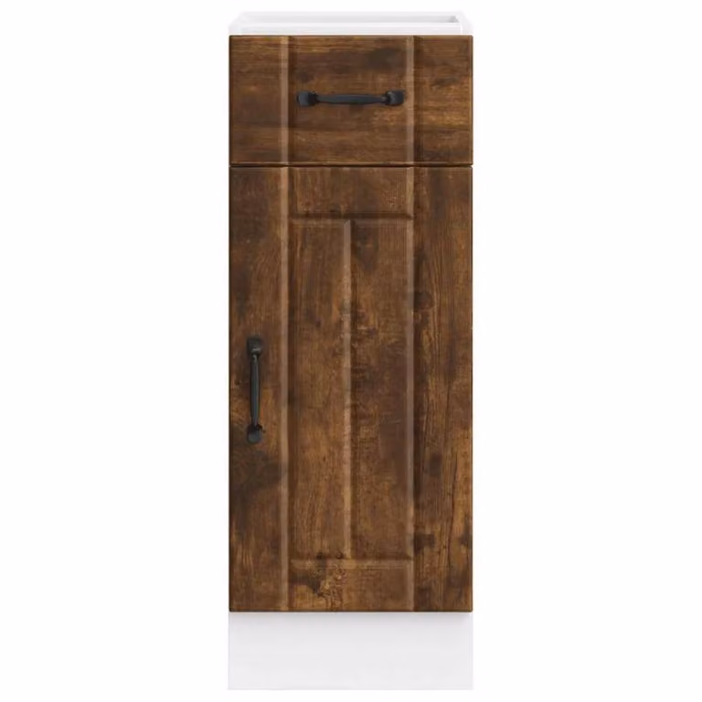 Berkfield Home Lucca Kitchen Base Cabinet in Smoked Oak Brown MDF