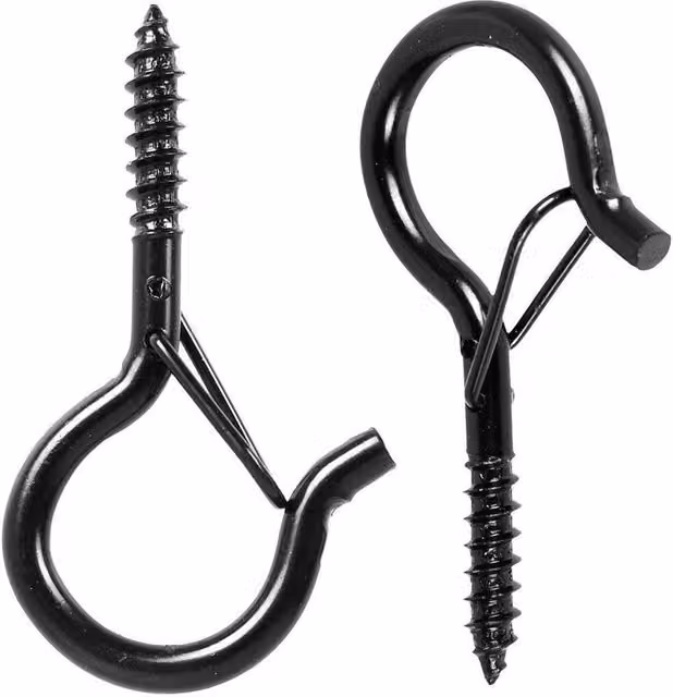 SPETLEK 50-Piece Black Stainless Steel Screw-in Eye Hooks – 1