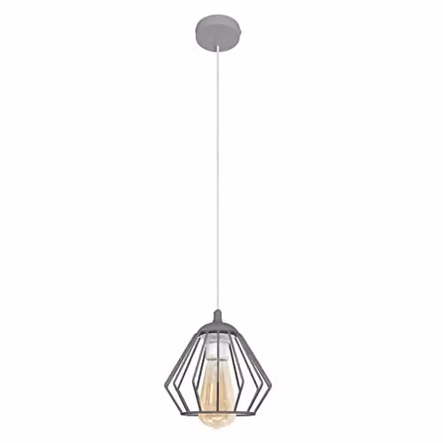 Netlighting Helam Agat Wire Frame Pendant Ceiling Light in Grey, Diameter: 18 cm