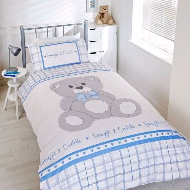 Rapport Snuggle Cuddle Teddy Bear Duvet Cover Set in Blue