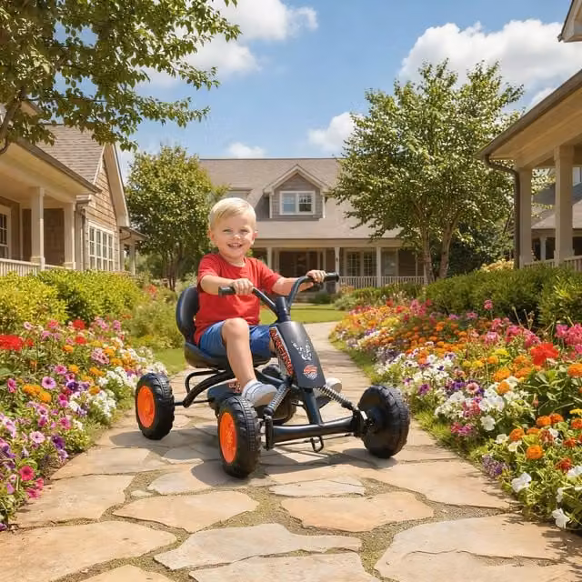 AIYAPLAY Sporty Pedal Go Kart for Kids Ages 2-5 Years, Black
