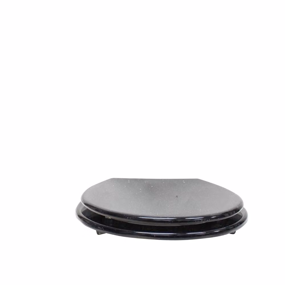 SPOT ON DEALZ Black Oval MDF Glitter Coating Toilet Seat, 45.72 cm – 4