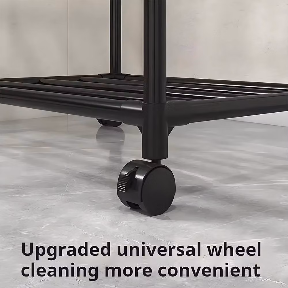 Kelvenix 6-Tier Storage Rack Shelving Unit with Wheels in Black – 4