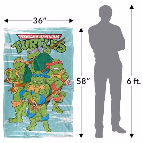 LOGOVISION Nickelodeon TMNT Turtle Group Super Soft Silky Feel Fleece Blanket, Multicolour – 2
