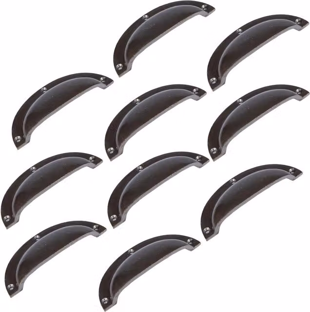 Hammer and Tongs Bow Curved Cabinet Drawer Pull in Matt Grey Iron, Pack of 10 – 2