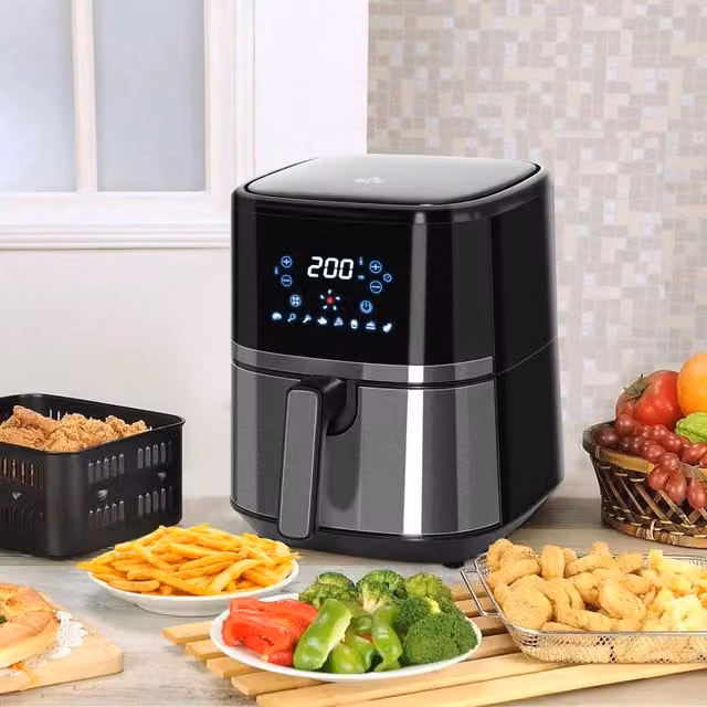 HOMCOM 4.5L Digital Air Fryer with 8 Programs, Black
