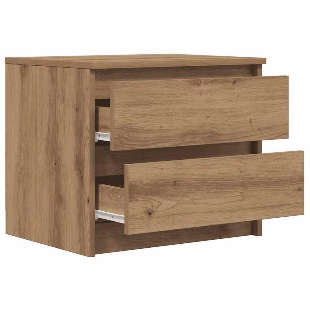 Berkfield Home Artisan Oak Bedside Cabinet in Brown, W/D/H: 50 x 40 x 43.5 cm – 3