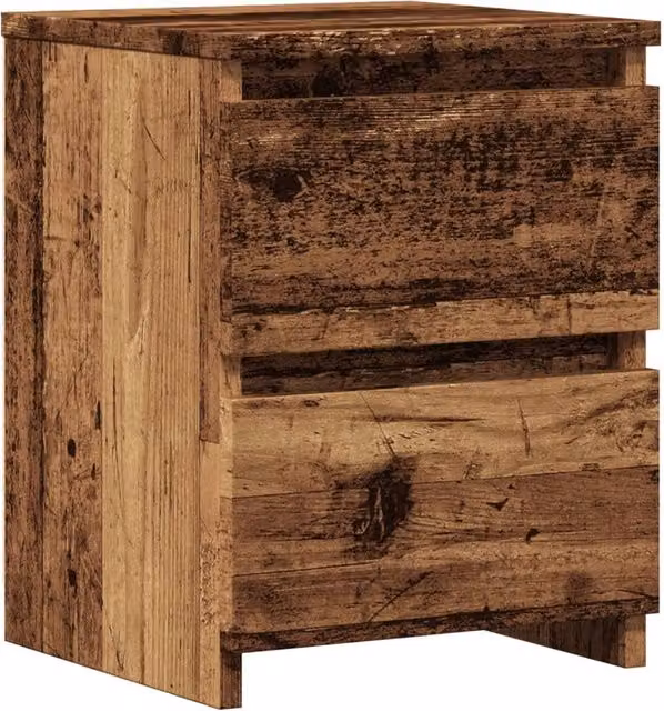 Berkfield Home Bedside Cabinet in Old Wood Brown, W/D/H: 30 x 30 x 40 cm