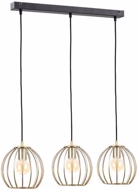 Netlighting Globe Bar Pendant Ceiling Light in Black and Gold, 60 cm, 3x E27