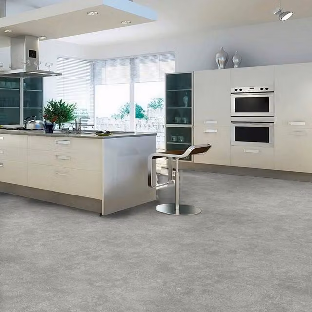 Vinyl Flooring UK Grey Plain Effect 2.0mm Cushion Backed Sheet Vinyl Flooring W: 200 cm, L: 300 cm