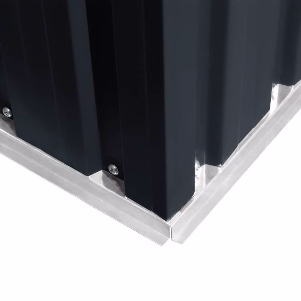Berkfield Home Modern Pent Garden Shed in Anthracite Grey Galvanised Steel W/D/H: 190 x 124 x 181 cm – 3