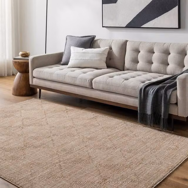 Livabliss Masterpiece Modern Geometric Rug in Beige and Brown with Fringes, W: 150 cm, L: 230 cm – 1