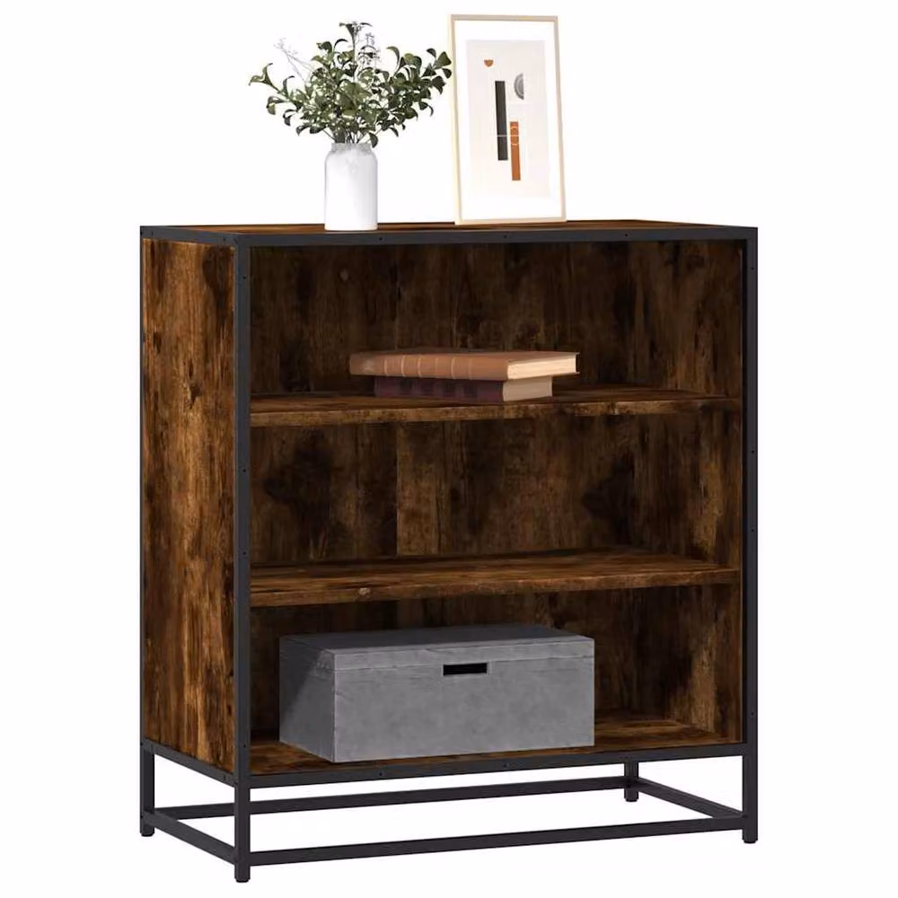 Berkfield Home Industrial Sideboard in Smoked Oak and Brown, W/D/H: 68 x 35 x 76 cm – 2
