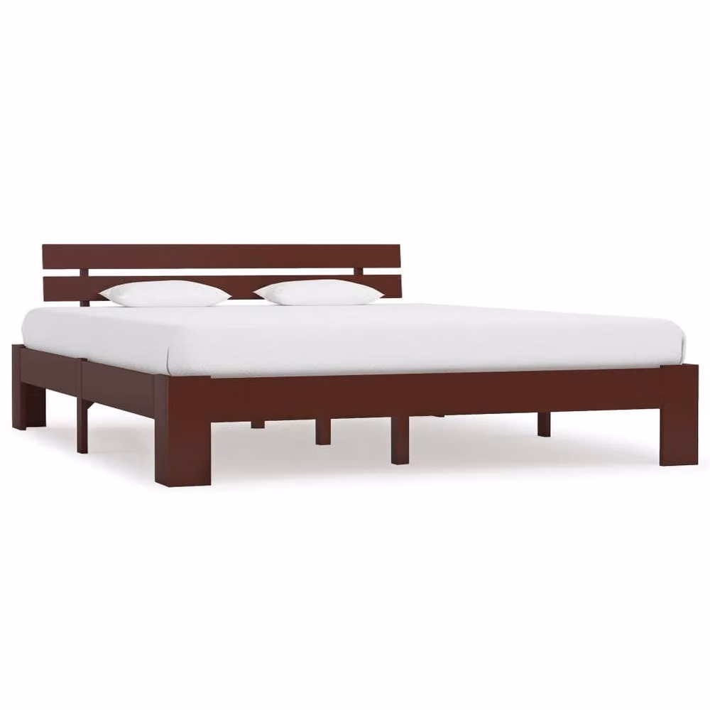 Berkfield Home Modern Solid Pine Wood Bed Frame, Brown, W: 160 cm, D: 200 cm – 2