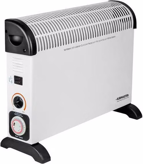 Airmaster White Freestanding Convector Heater with Timer and Thermostat, 2.0kW