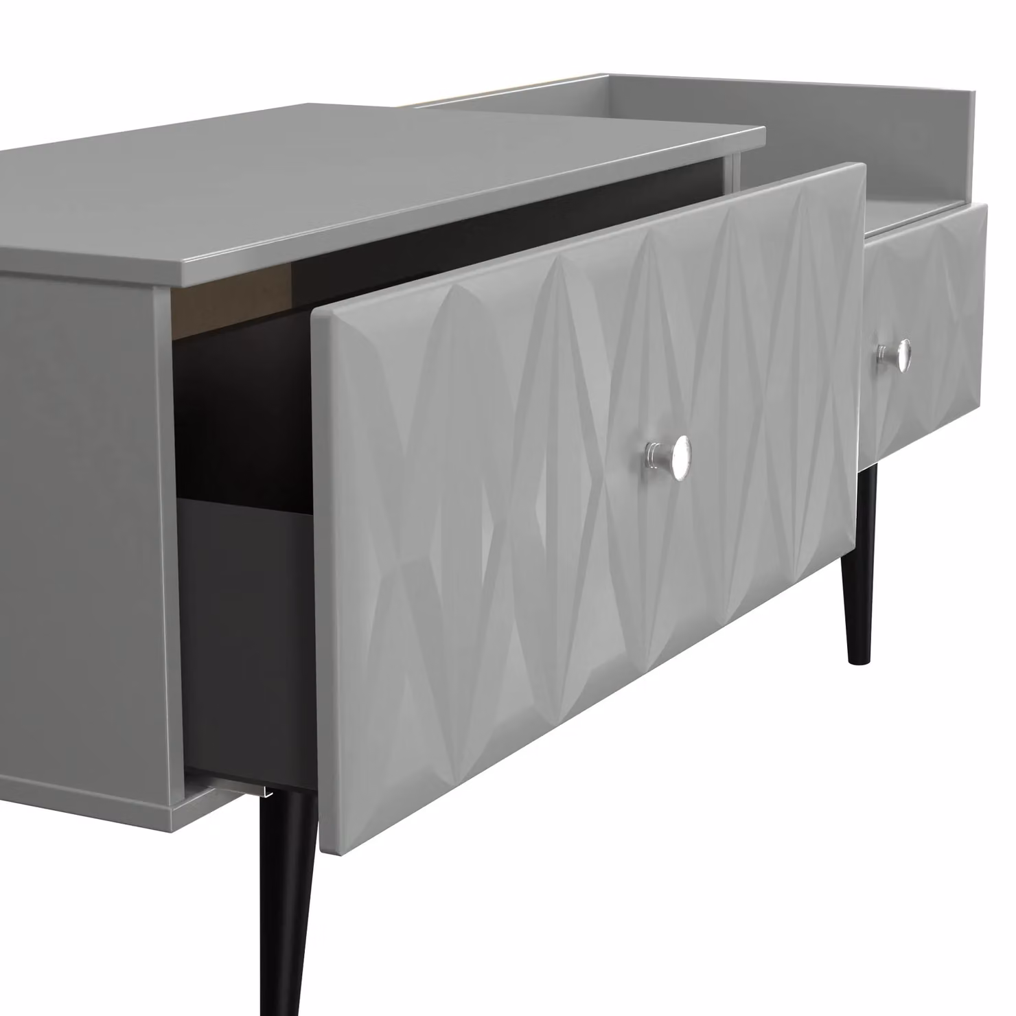 2 U Toledo Ready Assembled 2 Drawer Coffee TV Unit in Dark Grey – 4