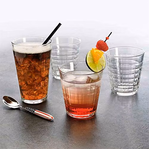 Duralex Prisme Geometric Glass Tumblers, 220ml, Transparent, Pack of 12 – 2