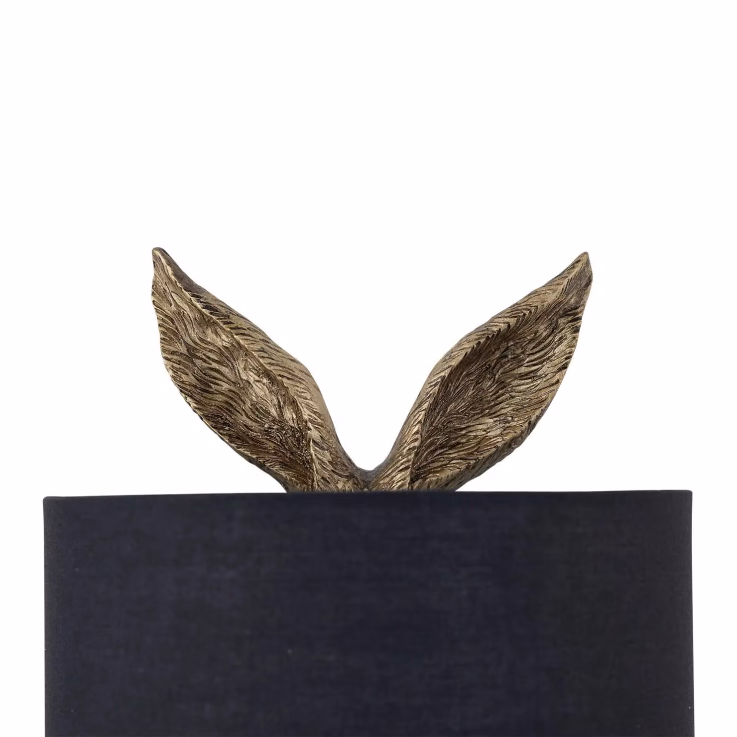 First Choice Lighting Babs Antique Gold Hare Table Lamp with Black Fabric Shade – 2