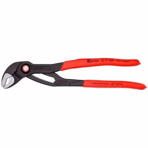 Knipex Cobra Quickset Water Pump Pliers in Red and Grey, 250 mm