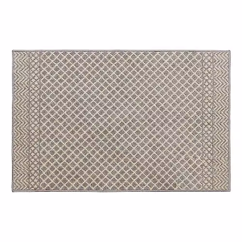 JVL Everley Machine Washable Latex Backed Runner Doormat, Grey, W: 80 cm, L: 120 cm