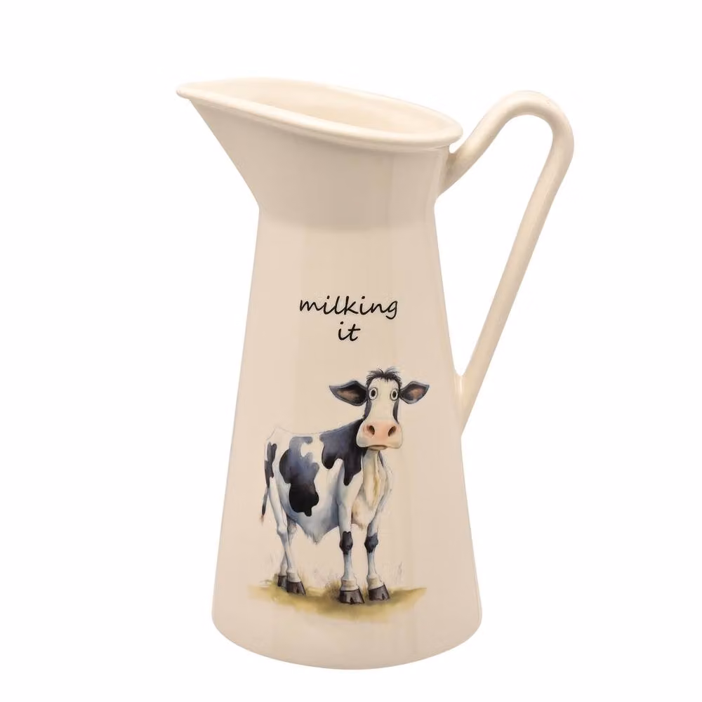 Funny Farm Milking It Multicolour and White Ceramic Tabletop Vase – 2