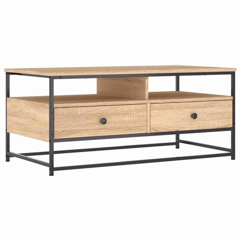 Berkfield Home Sonoma Oak Decorative Coffee Table in Light Brown, W/D/H: 100 x 51 x 45 cm – 2