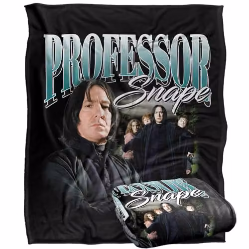 LOGOVISION Harry Potter Professor Snape Homage Super Soft Fleece Throw Blanket, Black, W/D/H: 152.4 x 127.0 x 1.0 cm – 1