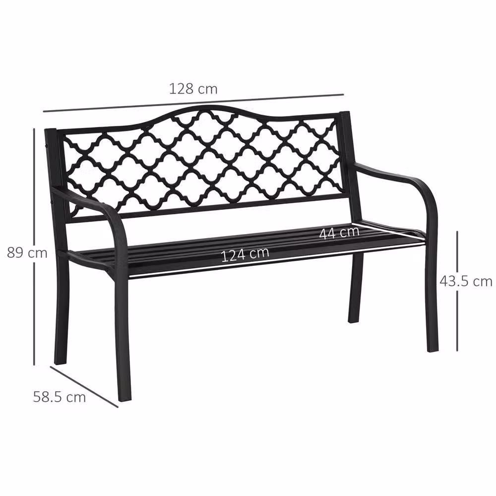 FORGEVIO 2-Seater Cast Iron Garden Bench in Antique Black – 2