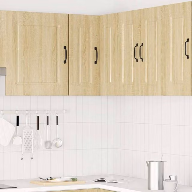 Berkfield Home Kalmar Wall Corner Kitchen Cabinet in Sonoma Oak Light Tan Beige