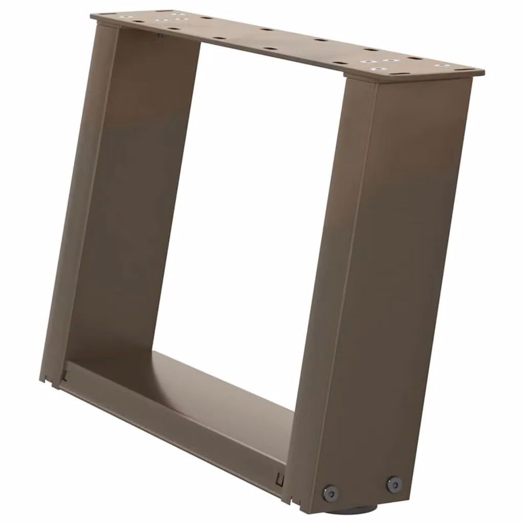 Berkfield Home U-Shaped Coffee Table Legs, 2 Piece Set, Brown Matt Steel, Height: 40 cm, Width: 30.5 cm – 2