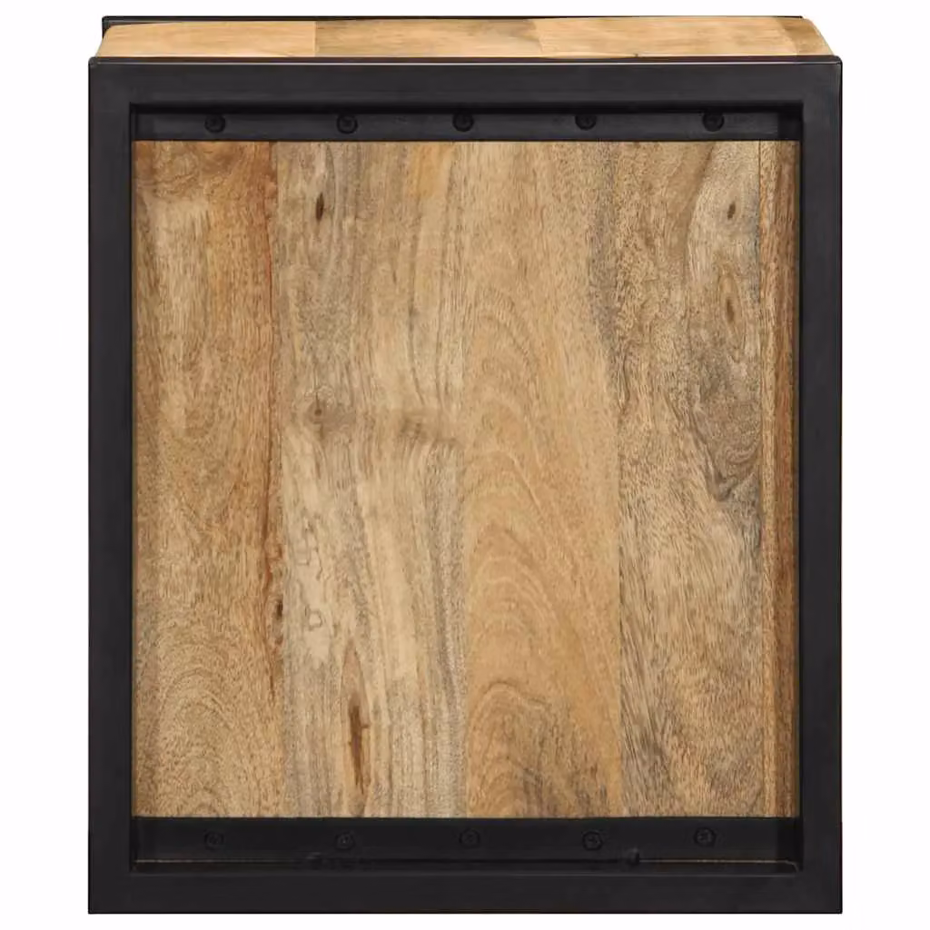 Berkfield Home Bedside Cabinet in Brown Solid Rough Mango Wood W/D/H: 40 x 35 x 40 cm – 3